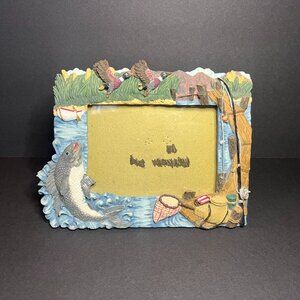ABC Hand-Painted Resin Fishing Horizontal Picture Frame - Fits 4 x 5" Photo
